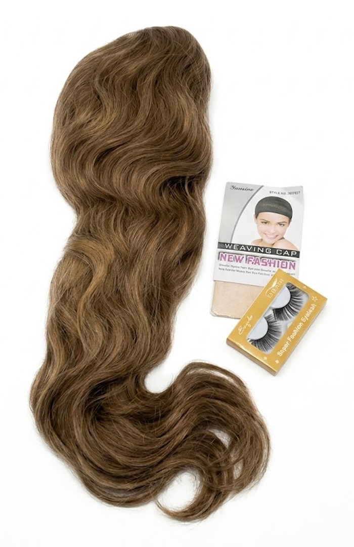 Brown Lace Front Wig 26 Inch For Women, With Lashes