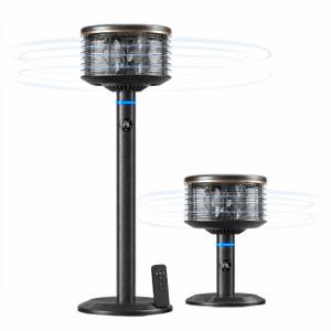 Spin360 Fan | 360° Airflow Wellness Fan with Aromatherapy Pods, Touchscreen Controls, Whisper Quiet 9 Speeds, Timer, Year Round Comfort, Modern Design Tabletop and Floor Fan with Ambient Light (Black)