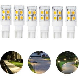 Low Voltage Landscape Replacement LED Light Bulb 12V T5 T10 Wedge Base 25W Equivalent 1.5W 240lm for Garden Path, Deck, Walkway, Lawn Light - Warm White 3000K Pack of 6