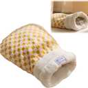 Cat Sleeping Bag, Cat Sleeping Bag for Indoor Cats Self Heating Cozy Winter Soft Plush Self Warm Kittens Indoor Sack 360Wrap Comfortable Pet Snuggle Sack for Cats up to 8kg/17.6lb (Yellow Plaid)