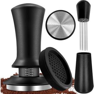 51mm Espresso Accessories Kit, Coffee Tamper Set, Spring Loaded Calibrated Tamper, WDT Tool Espresso and Tamper Mat, 51mm Espresso Tamper Kit for Espresso Coffee Machines, Barista Kit