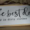Laundry Room Sign Wall Decor The Best Days End In Dirtiest Clothes Signs Wall Art 40×15 inchs Large Wood Framed Hanging (Wood)