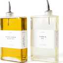 Molimoli Olive Oil Dispenser Bottle for Kitchen, Automatic Pourer, Glass Thin Bottle Dispenser for Kitchen, Olive Oil Cruet, | Set of 2 - Silver