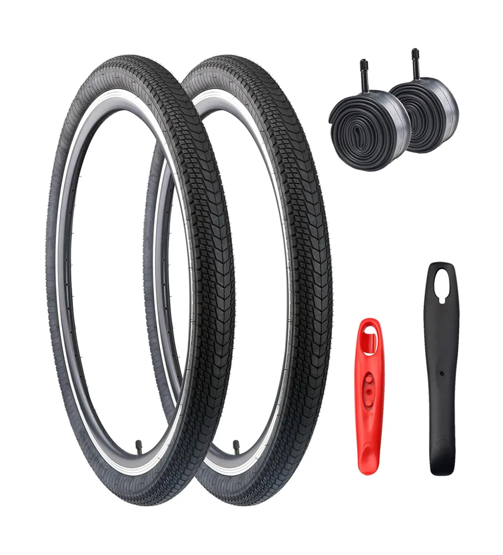 MEGHNA Mountain Bike Tire 26/27.5 x 2.125 Inch With Tire Lever - Foldable Replacement for Cruiser, Mountain, Folding, BMX, and City Bikes