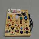 Joyreal Wooden Busy Board with LED Lights, Montessori Sensory Toys for Toddlers, Activity Fidget Board Travel Toys for Fine Motor Skills & Learning, Gifts for 1-3 Year Old Boys & Girls (Forest Theme)