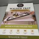 Walker Tray for Folding Walker with Cup Holders, Non-Slip Mat & Bag - Adjustable Universal Plastic Food Table for Seniors - Detachable Guardian Accessories - Removable Walker Trays for rolling walker