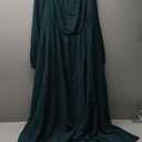 SCOMCHIC Women Plus Size Maxi Dress Long Sleeve Square Neck Wedding Guest Cocktail Belted Elegant Flowy A Line Long Dresses, Dark Green, XL