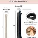 Grande Heatless Curls Overnight Rods - Upgraded Directional Grip Velvet - No Heat Hair Curlers to Sleep, Jumbo Large Hair Rollers Flexible Curling Rods Set for Long Thicker Coarser Hair Blowout Look