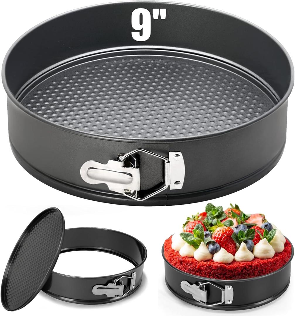 9 Inch Springform Pan Baking Pans Round Leakproof Nonstick Removable Bottom Bakeware for Cake, Cheesecakes, Pizza, and Quiches