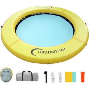Inflatable Water Hammock, Suitable for Lakes, Pools, Beaches, Rivers, Adult Parties, Round Inflatable Dock, 96.5inch*96.5inch*6inch