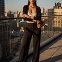 U.Vomade Women's Cropped Cardigan Bolero Shrug Open Front Sweater Long Sleeve S-XL (L)