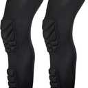 Knee Calf Padded 2 Pack Compression Leg Sleeve Shin Protective Support (Large)