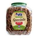 Utz Sourdough Specials Pretzels, Original, 63 oz. Barrel, Classic Pretzel Knot with Rich Sourdough Flavor, Resealable Container, Tasty Party Snack with Zero Cholesterol (63 Ounce (Pack of 1))