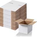 Calenzana 8x6x6 Shipping Boxes Set of 40, White Corrugated Cardboard Box for Mailing Packing Gifts Small Business