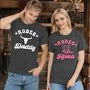 Rodeo Shirt for Couples Western Cowboy Rodeo Shirts Country Music T-Shirts Family Matching Short Sleeve Tee Tops (Gray, XL)