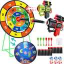 Double-Sided Dart Board Garden Game for Kids, 29 Inch Dartboard Standing & Hanging Shooting Toy Set with 2 Toy Guns, Indoor Outdoor Garden Carnival Party Game Fun for 3 4 5 6 7 8+ Year Old Boys Girls, 29 inches x 400 grams