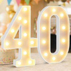 40th Birthday Decorations,12.6 Inch Marquee Numbers for 40th Wedding Anniversary Decorations,Light Up Numbers 40 Sign for Party Backdrop Wall,Table Decoration,Upgraded Large Size Number 40