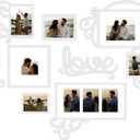 Jerry & Maggie - Photo Frame | Plaque College Frame - Valentine Wall Decoration Combination - White PVC Picture Frame Selfie Gallery Collage W Wall Hanging Mounting Design | Love Heart Shape
