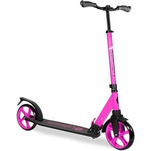 LaScoota Kick Scooter for Kids Ages 6+, Teens & Adults, Large 8" Sturdy Urethane Wheels. Adjustable Handlebar, Lightweight, Foldable, 220lbs Max Load (Purple)