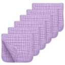 Looxii Muslin Burp Cloths 100% Cotton Muslin Cloths Large 20''x10'' Extra Soft and Absorbent 6 Pack Baby Burping Cloth for Boys and Girls (Purple)