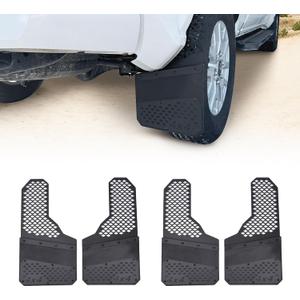 Mud Flaps Heavy-Duty Splash Guards Sediment Protection for Universal Pickup Truck SUV Off-Road Vehicles Driver & Passenger Side (Black 4pcs)