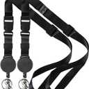 DELSWIN Heavy Duty Retractable Lanyard - 2 Pack Breakaway Lanyards for ID Badges Keys, Retractable Keychain with Upgraded Badge Reel, Lobster Clip, and Key Ring, 10 oz Retraction