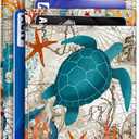 Credit Card Holder Slim Wallet, Sea Turtle RFID Wallet Women Front Pocket Small Card Holder Travel Cute Funny Thin Card Case ID Window PU Leather RFID Blocking Card Organizer Gifts Girls