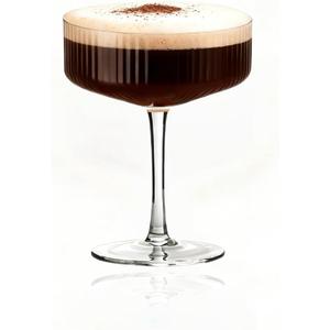 Plastic/Acrylic Set of 6 10 oz Ribbed Coupe Cups Unique Martini & Cocktail Cups Set for Wine,Champagne, Parties & Home