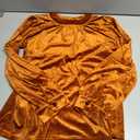 Womens Puff Long Sleeve Velvet Tops Fall Winter Trendy Dressy Cute Elegant Ruched Holiday Tunic Shirts  L, Rusty Brown