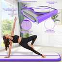 Gymnastics Mats Tumbling Track Mat, Air Mat Tumble Track Inflatable Training Mat 4 inch Thickness With Carry Bag Electric Pump For Home Use, Cheerleading, Yoga, Water Exercise (Purple, 20ftx3.3ftx4inch)