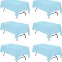 BRILLMAX 6 Pack Light Blue Tablecloths 60 x 102 Inch for 6ft Rectangle Tables - 150 GSM Polyester Fabric, 15" Standard Drop, Water, Stain & Wrinkle Resistant Cloth Cover for Wedding Dining Buffet