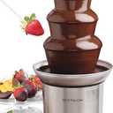 Nostalgia 4 Tier Electric Chocolate Fondue Fountain Machine for Parties - Melts Cheese, Queso, Candy, and Liqueur - Dip Strawberries, Apple Wedges, Vegetables, and More - 32-Ounce - Stainless Steel