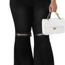 BessCops Plus Size Bell Bottom Jeans for Women Elastic High Waisted Classic Flared Denim Pants (5X-Large, 02black)