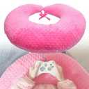 Professional Gaming Pillow for Lap; Arm Rest Pillow Gaming Lap Pillow with Crochet Support - Eliminate Pain in Gaming (Pink)