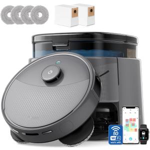 Lefant Robot Vacuum and Mop, 20000Pa Suction,90-Day Self-Emptying, Obstacle Avoidance,5200mAh Battery，Auto Mop Washing&Drying, All-in-One for Pet Hair Carpet, 5G WiFi Alexa/APP/iWatch Control, M3 Max