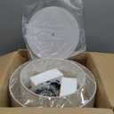 AUTELO Gold Semi Flush Mount Ceiling Light, 3-Light 16" Ceiling Light in Brushed Gold Finish with Drum Fabric Shade for Hallway Bedroom Kitchen, C2506 BG-16