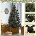 Wettarn 30 Sets 3.15 Inch Velvet Christmas Ornaments Balls Sets for Christmas Tree, Includes Velvet Balls & Bows for Xmas Tree Wreath Garland Vintage Holiday Hanging Decor (Green)