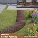 Wooden Garden Pathway Outdoor Roll-Out Walkway Weather-Resistant Fir Wood Curved or Straight Boardwalk Decorative Garden for Backyard,Beach,Wedding Party Pathways (Carbonized, 6FT Curved)