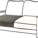 Couch Cushion Cover Velvet 1 Piece Seat Cushion Cover Stretch Armchair Cover Separate Sectional Sofa Slipcovers Furniture Protector (1-Seater or Sofa Backrest, Olive Green)