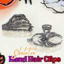 Fashey Hair Claw Clips Black Metal Hair Clips for Thick Skeleton Hand Hair Claws Hair Accessories for Women