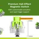Glorious Raptor Clicky Hall-Effect Magnetic Switches (36-Pack), Transparent Housing, Pre-Lubed Click Bar, HE Hot-Swap Compatible, RGB-Optimized