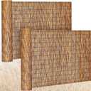 Barydat 2 Pcs 5 x 16.4 ft Bamboo Privacy Screen, Reed Fence Roller Patio Decorative Fences Reed Screen Curtain for Garden Backyard Patio Balconies