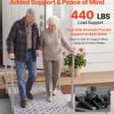 VEVOR Wheelchair Ramp with Handrails, 44.9 x 33.5 in, Heavy Duty Handicap Ramp, 440 lbs Capacity, Non-Slip Portable Threshold Ramps for Home Steps, Stairs, Doorways, Curbs, Walkers, Scooters