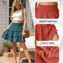 Lepunuo High Waisted Womens Skorts Skirts Boho Casual Flowy Trendy Cute Short Skirt with Pockets