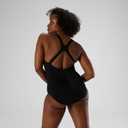 Speedo Women's Standard Swimsuit One Piece Endurance Ultraback Solid Contemporary Cut, Black, 14