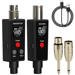 Elimavi 2.4GHz UHF Wireless Microphone System XLR Mic Adapter Wireless Transmitter and Receiver for Dynamic Microphone, Audio Mixer, PA System.