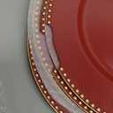 Red Charger Plates with Beaded Rim, 13" Round Charger for Dinner Plates, Set of 6 Plastic Plate Chargers for Wedding, Thanksgivng, Christmas.