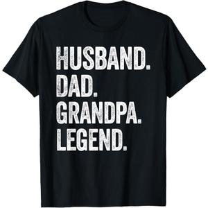 Husband Dad Grandpa Legend - Vintage Distressed Graphic T-Shirt