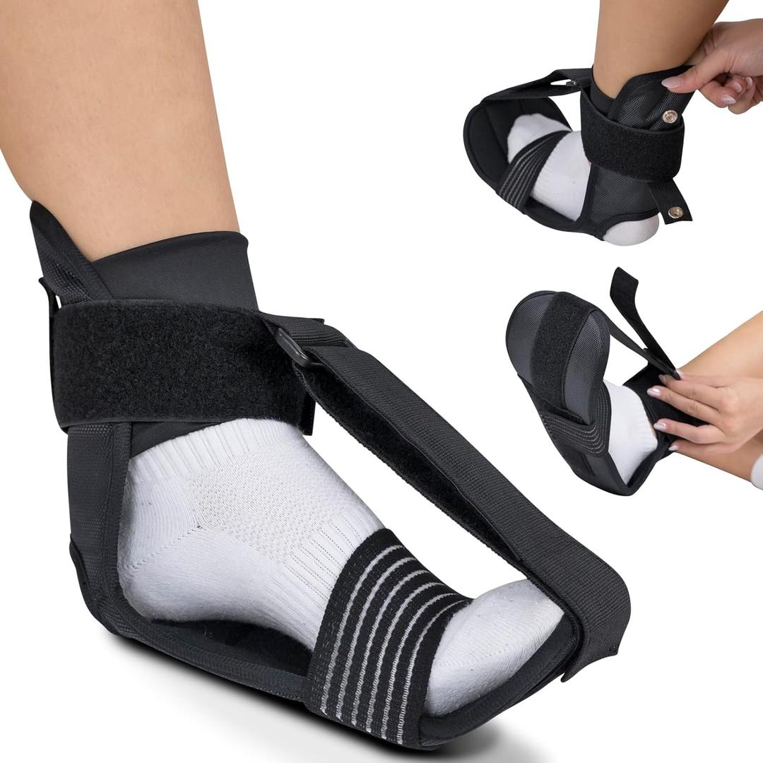 Vive Plantar Fasciitis Stretcher - Foot & Calf Stretcher for Men & Women, Achilles Tendonitis Brace Sling for Pain Relief - Dorsiflexion Therapy, Adjustable - Lightweight Arch & Heel Support (Medium)