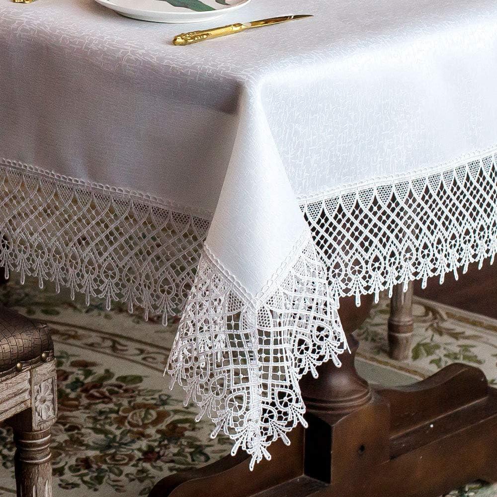 ARTABLE Lace Table Cloths Rectangle Fall Antique Flower Decor Macrame Tablecloth for Outdoor Farmhouse Rustic Kitchen Party Birthday Picnic (White-2, 60 x 84 Inch) ARTABLE Lace Table Cloths Rectangle Fall Antique Flower Decor Macrame Tablecloth for Outdoor Farmhouse Rustic Kitchen Party Birthday Picnic (White-2, 60 x 84 Inch)